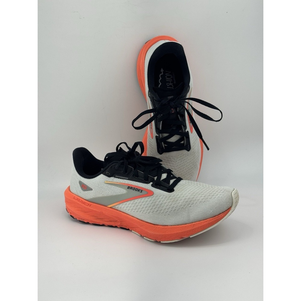 Brooks Launch 10 Women's White Firery Coral Running 1203981B410 Size 8 B - Picture 7 of 10